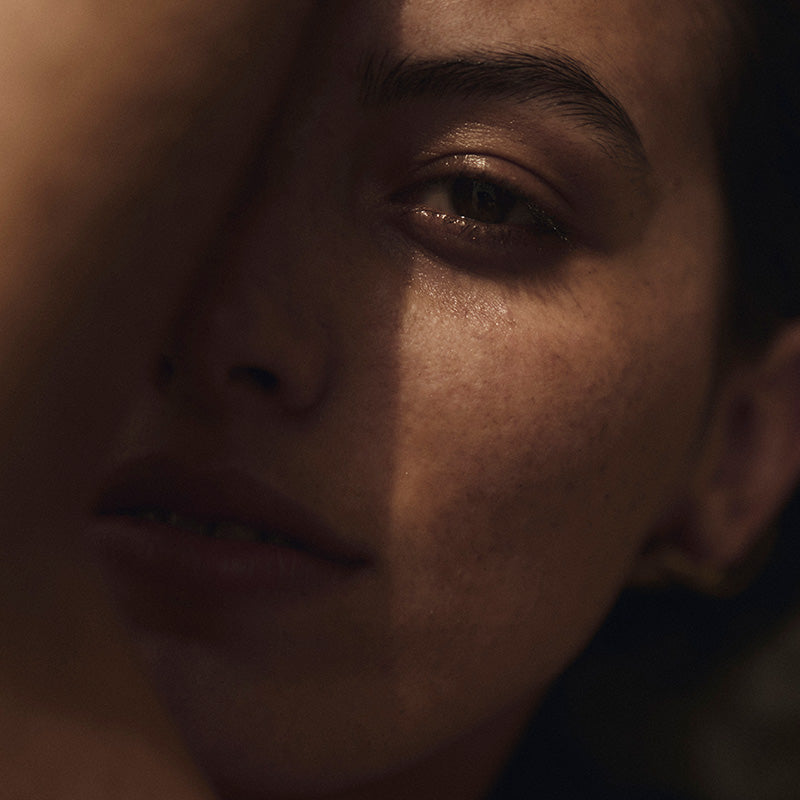 close up of woman's face