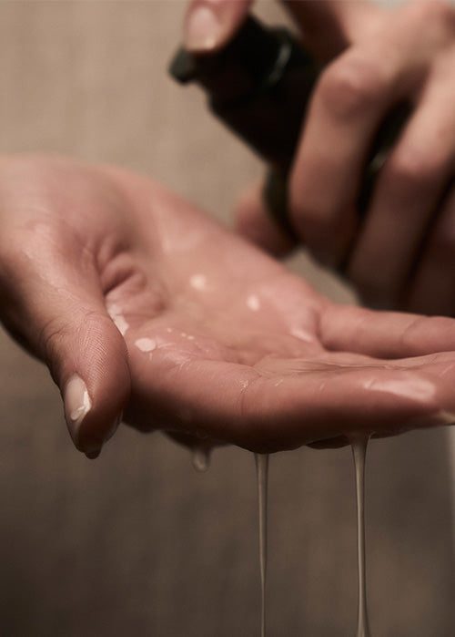 Rising Tides Facial Cleanser pumped in Hands